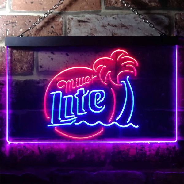 Miller Lite - Tree Dual LED Neon Light Sign